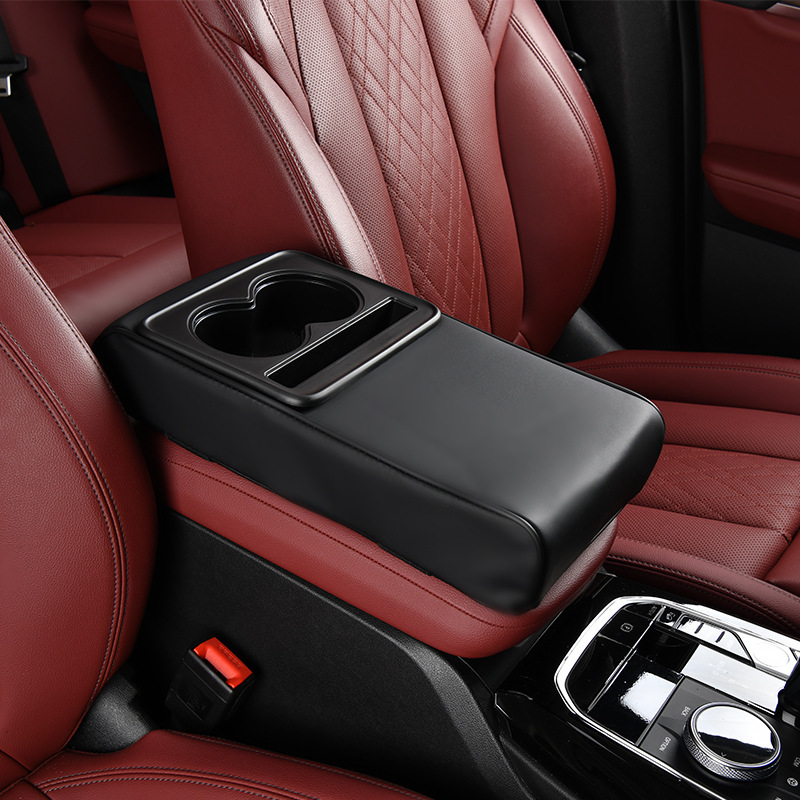 Car Armrest Box Pad Heightening Pad Universal Model for Vehicles with Central Compartment Without Side Pockets, Integrated Phone Holder, Cup Holder, and Storage Box