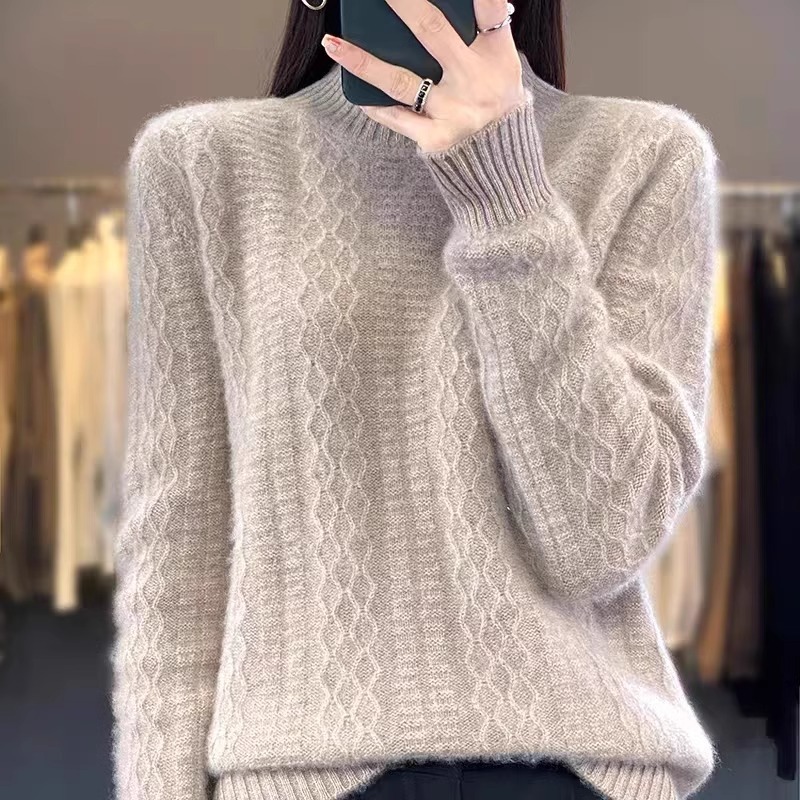 秋冬季毛衣女2025新款宽松大码时尚高级感洋气内搭针织套头打底衫|undefined