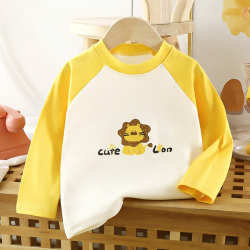 Children's long-sleeve T-shirt pure cotton autumn boys' clothing base clothes girls' clothing base shirt children's clothing