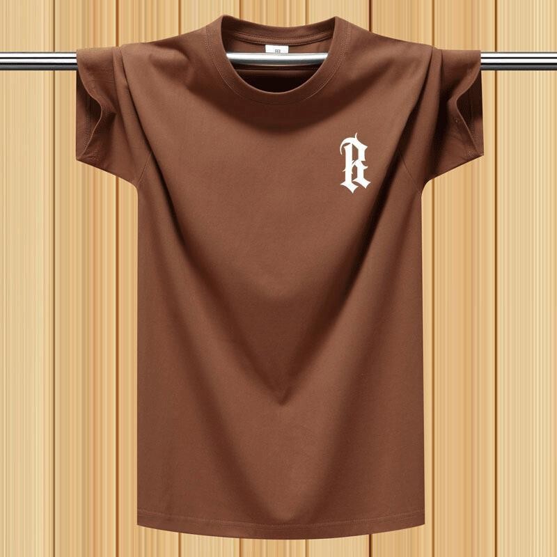 American-style heavy short-sleeved T-shirt men's loose summer plus size youth trendy round neck half-sleeved T-shirt undershirt wholesale