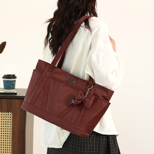 新款高颜值韩版ins纯色简约小众慵懒风托特包女轻便大容量斜挎包