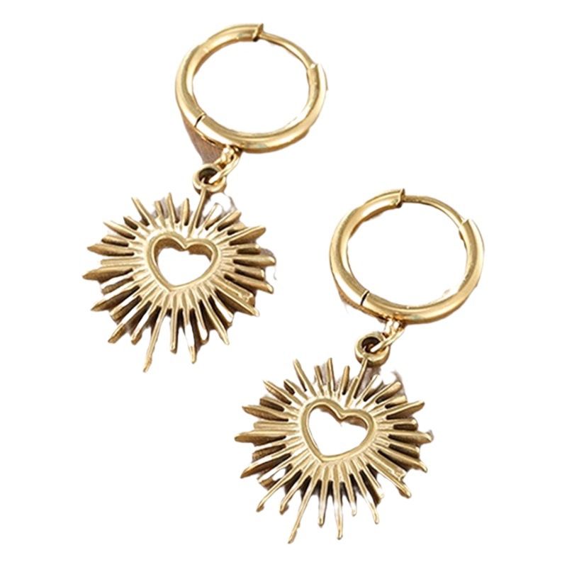 Joyería de Xupe pendientes de comercio electrónico transfronterizo de Europa y América pendientes encantadores de acero inoxidable pendientes de temperamento retro francés femenino al por mayor