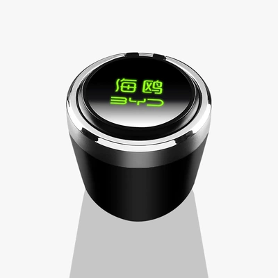 Ashtray with Large Capacity — Car ashtray - seagullshort-glass-luminous-logo-one-click-opening-large-capacity