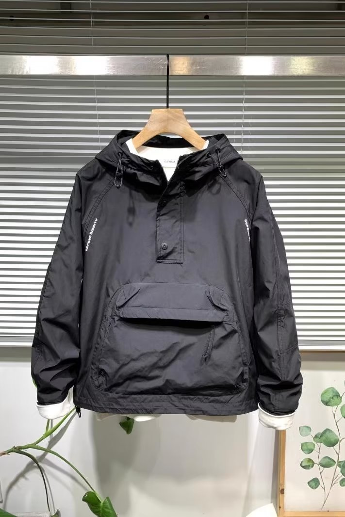 1 Herren-Frühlingsjacke mit großen Taschen, Kapuzenjacke mit Reißverschluss, lässiger, lockerer Pullovermantel, trendig_voghion.com