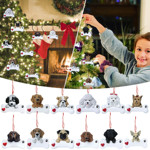 可爱亚克力平面吊坠狗骨图案圣诞树装饰创意狗狗吊坠圣诞装饰挂件