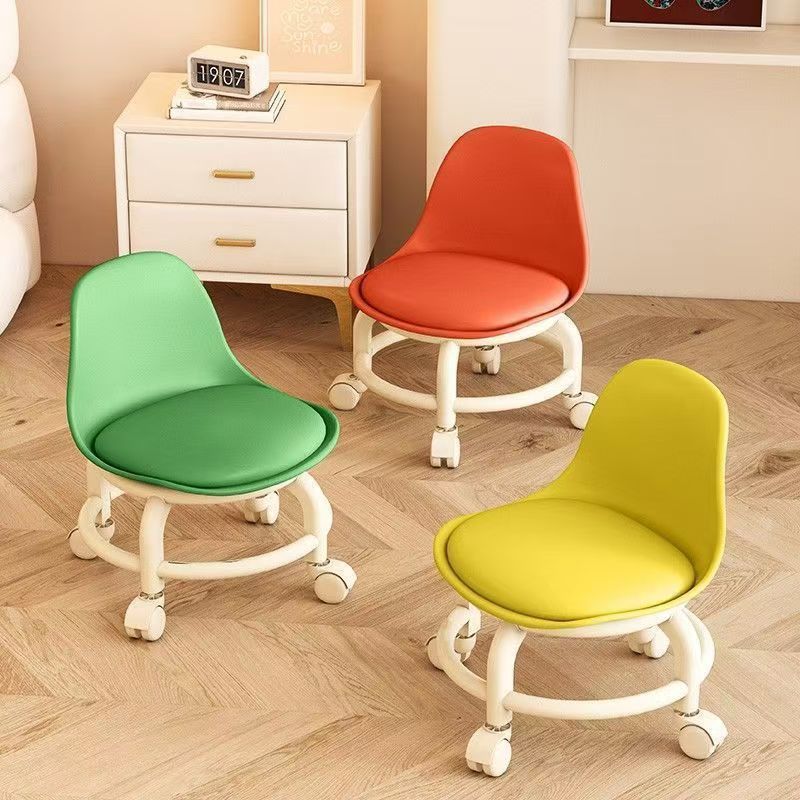 Small Stool Household Universal Wheel Pulley Low Stool Round Stool Pedicure Bench Living Room Chair Children's Toddler Stool Wholesale