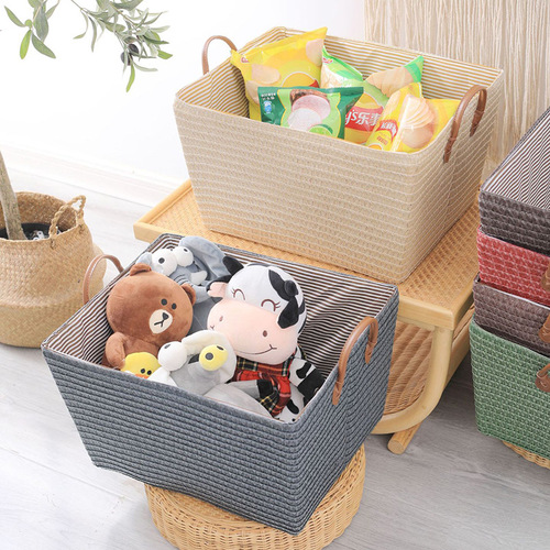 Nordic simple snack woven folding storage basket sundry toys with handle hanger storage basket dirty clothes basket storage