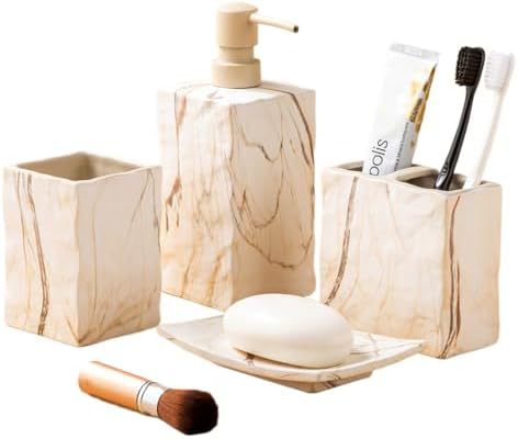Juego de Accesorios de Baño Set de 4 Piezas de Cerámica, Decorativo, para Baño image 11