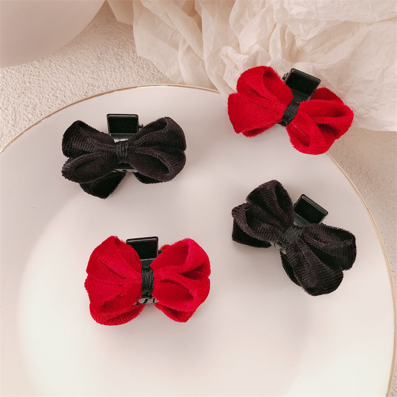 Clip de arco de seda coreana de dos caras, clips de cabello de princesa de alto nivel, cabeza trasera, clip de tiburón