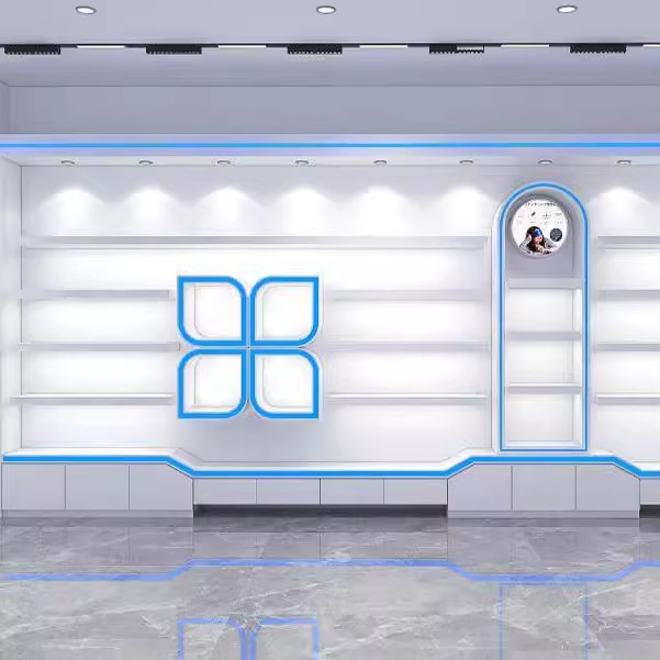 公司企业荣誉墙高端化妆品展示柜烤漆样品美容院产品展柜陈列柜