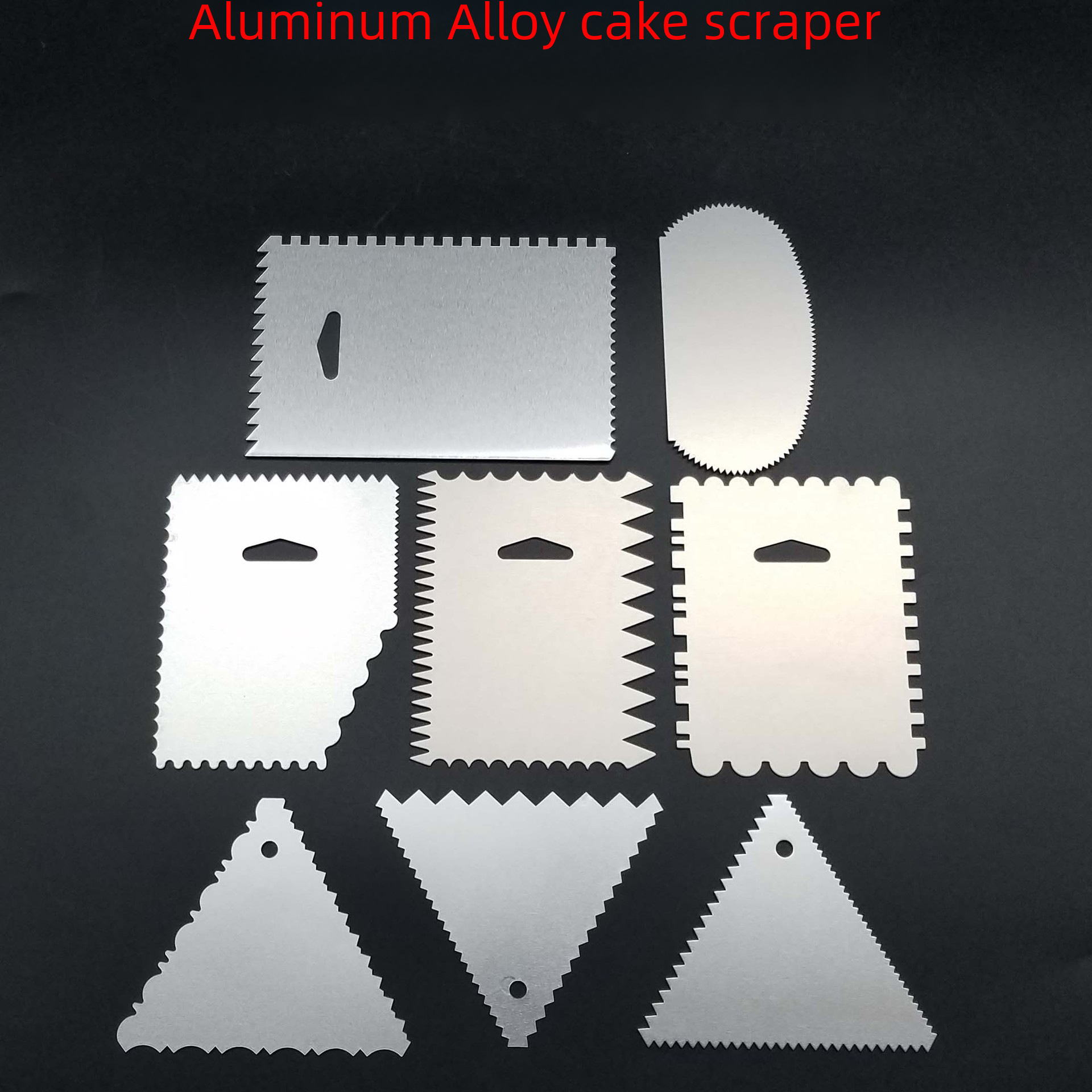 Cross-border cake scraper aluminum-toothed cream tool triangular scraper knife baking tool frosting cake