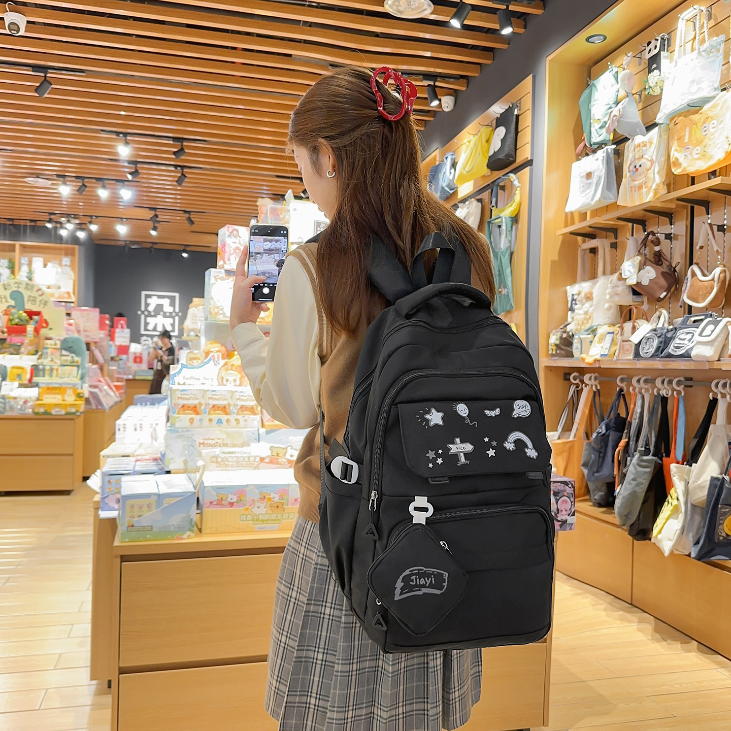Japón pequeña y fresca dulce mochila estudiantil JIAYISTAR encantadora mochila de hombro casual para estudiantes de secundaria secundaria