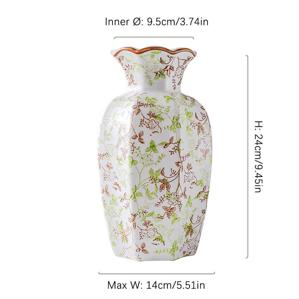 Botella octogonal - Grande - verde con ramas