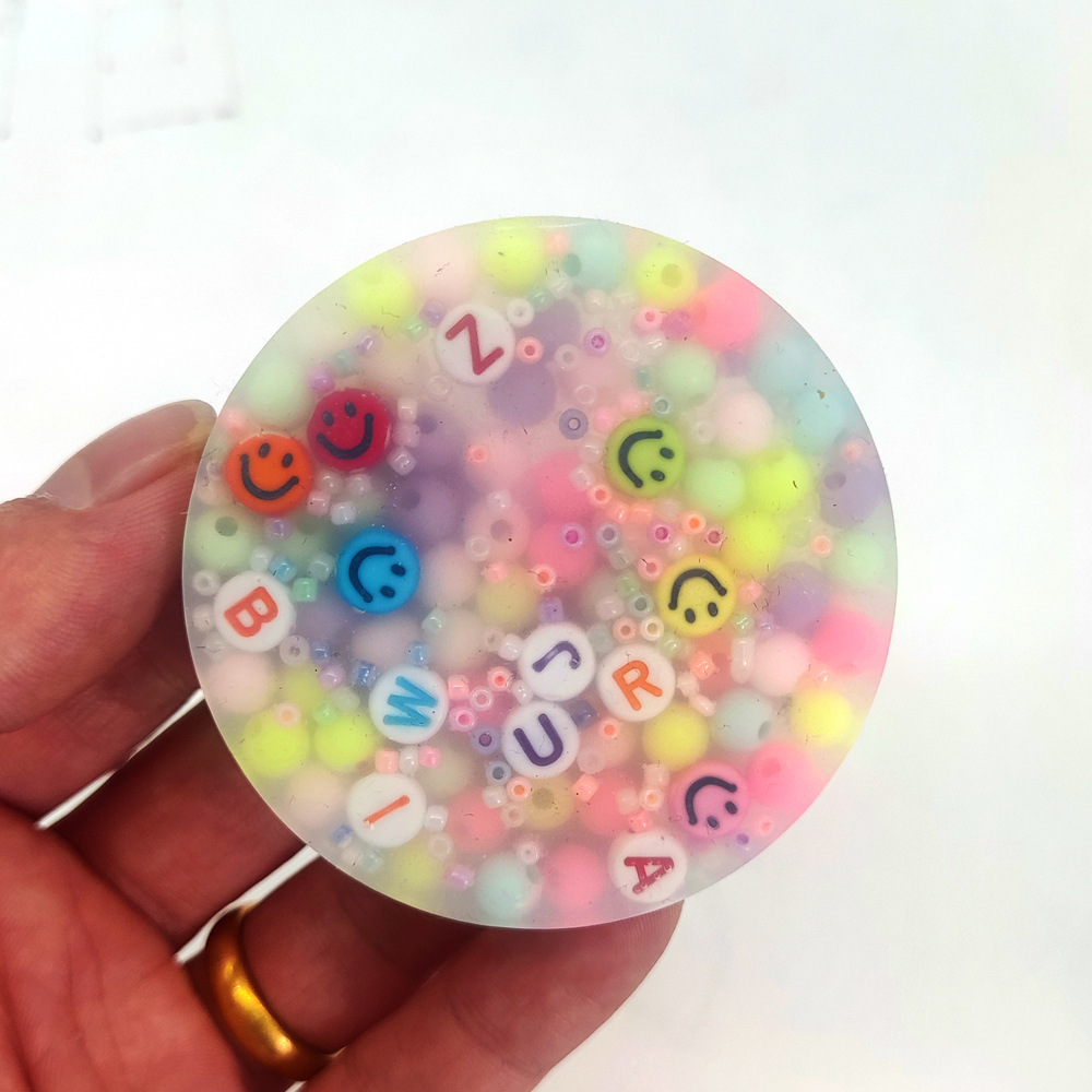 Round colorful letter size beads 12