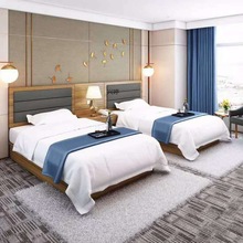 酒店宾馆公寓旅馆民宿客房家具标间单间床全套现做快捷简约板