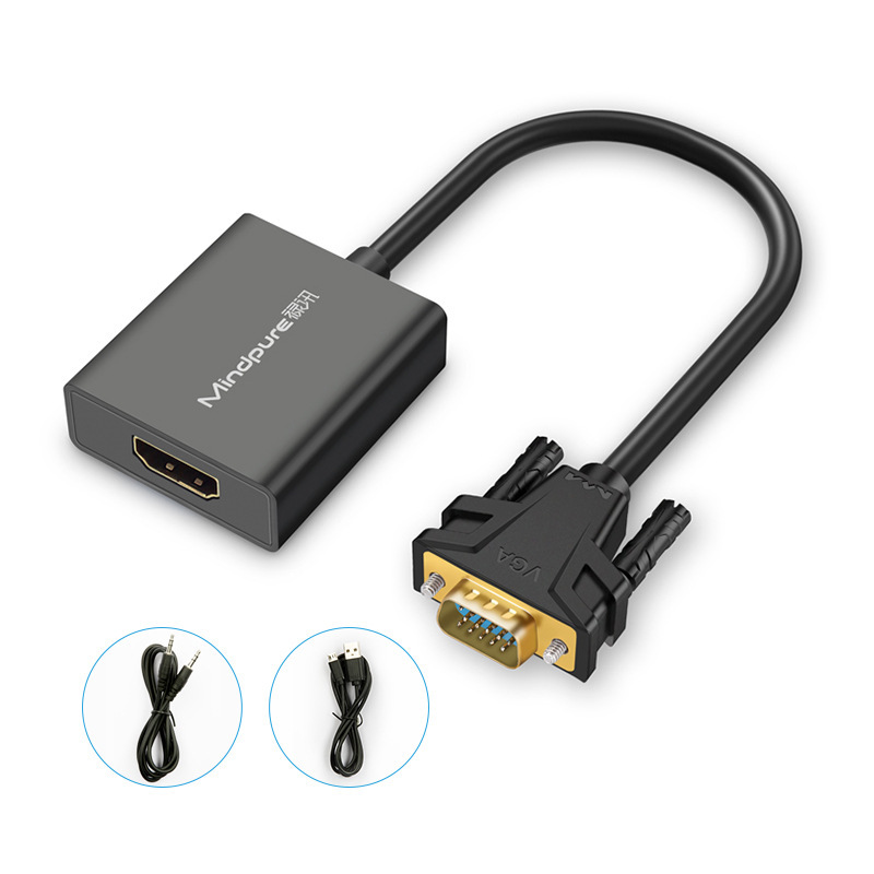 Hdmi-vga変換器オーディオ付き電源セットトップボックス接続ディスプレイプロジェクター黒白色変換器|undefined