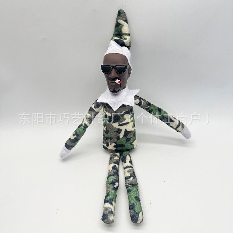 Cross-Border Best-Selling Black-Faced Doll, Christmas Tree Pendant Plush Toy, Red-Clothed Elf Doll on the Bookshelf