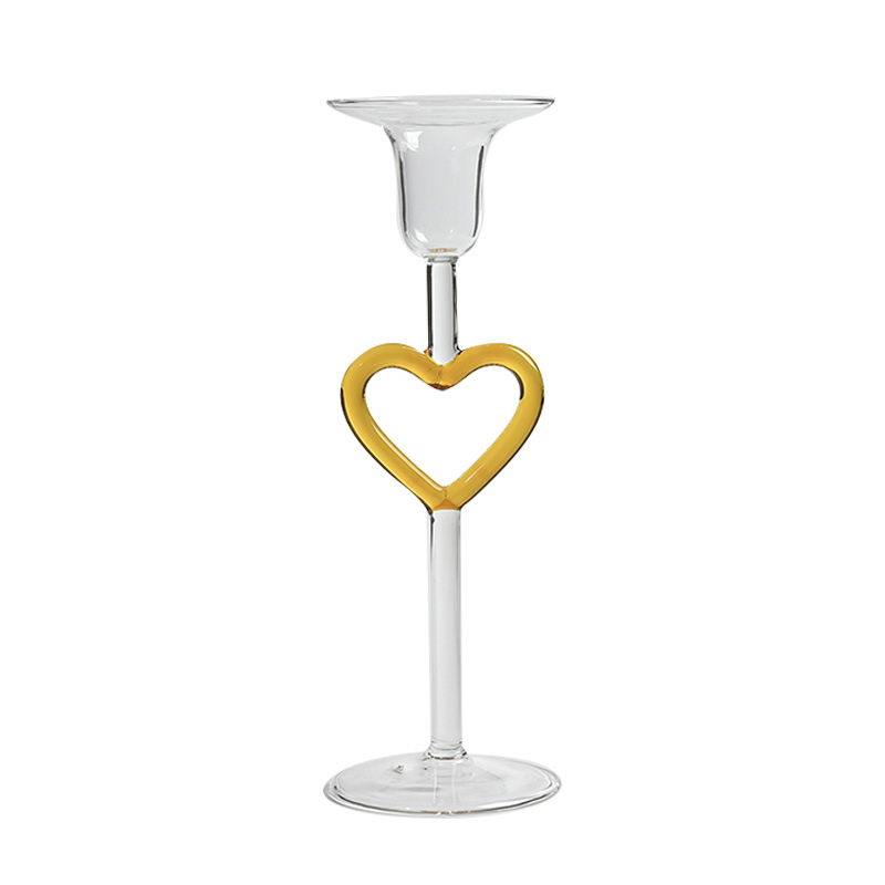 Piés altos europeos amor candelabro decoración para el hogar accesorios de boda romántica cena a la luz de velas accesorios de candelabro de color