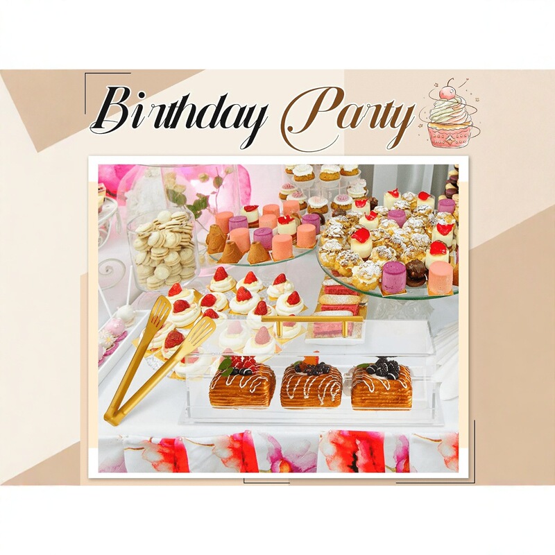 アクリル収納ボックス食品パン菓子展示ボックス透明長方形サービストレイ蓋付きパーティーテーブル|undefined