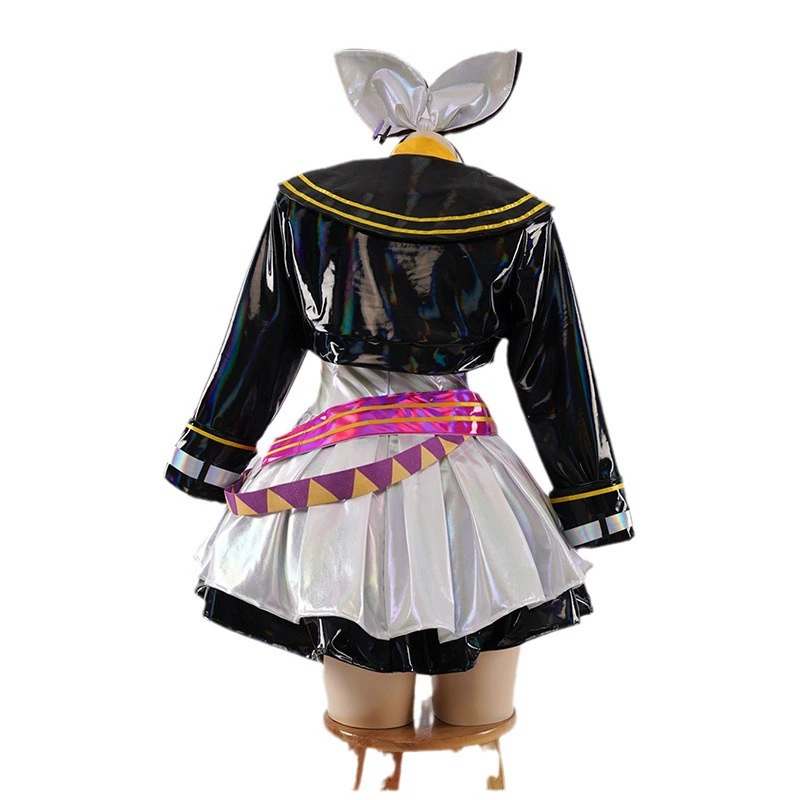 Косплей костюм Meow Speed Liech Kagamine Bell, блестящая отделка, ободок с наушниками, S–XXL