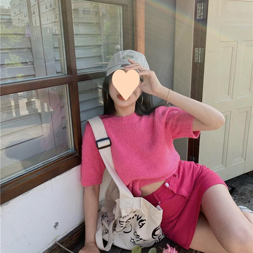 Pink Red Denim Skirt Women's Spring/Summer 2025 Letter Package Hip-Hugging Short Skirt High Waist Slimming Sweetheart Dress