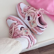 莆田鞋DUNK解构绑带海盐蓝板鞋白生胶芝芝莓莓aj情侣鞋男女运动鞋