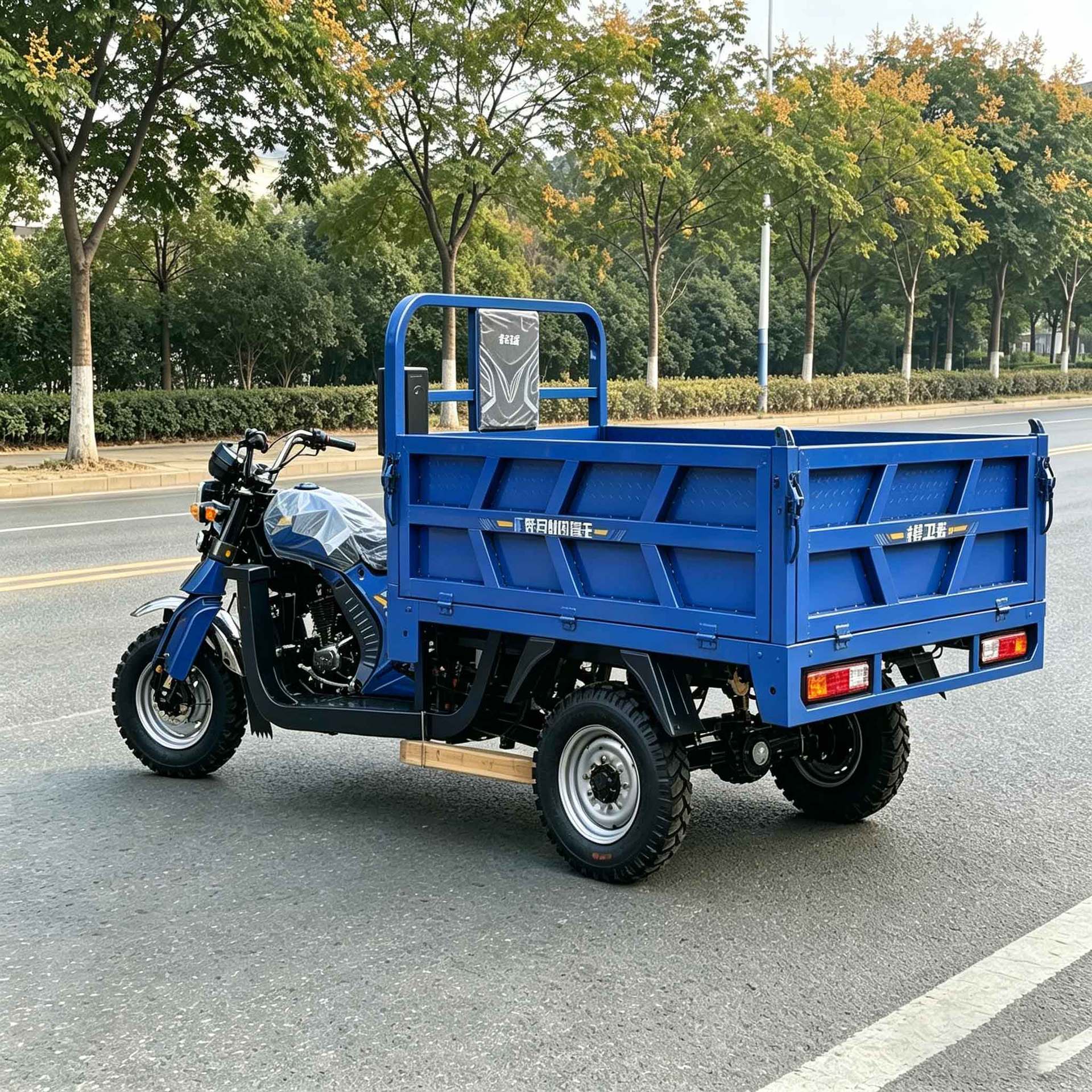 Popular Overseas Fuel-Powered Three-Wheeled Passenger Cart with Canopy, Strong Power and Practicality for Cross-Border Passenger Transport in Southeast Asia