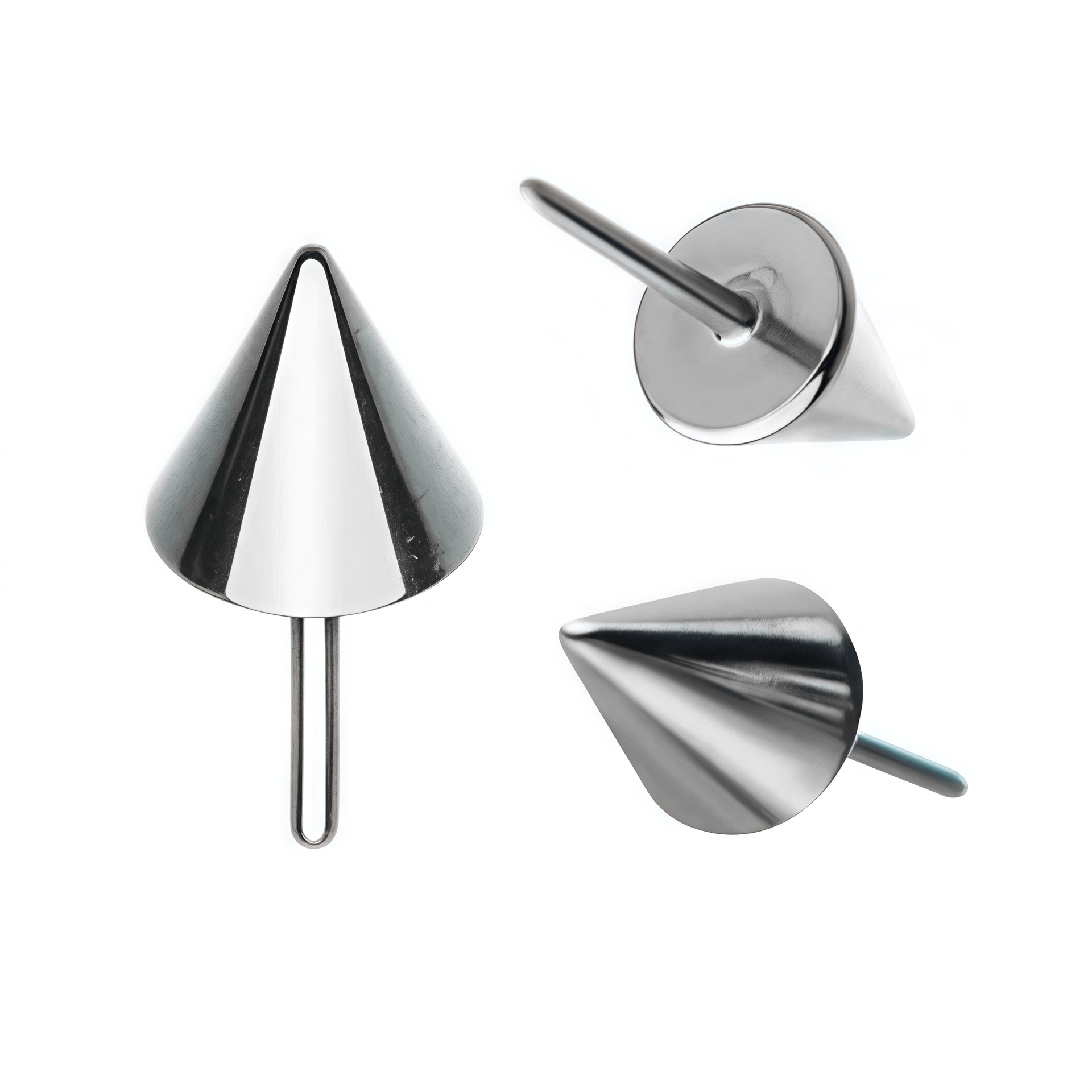 F136 Titanium Pointed Cone Devil Nail Lip Ring - G23 Titanium Alloy Lip Piercing Jewelry 4mm detail image 8