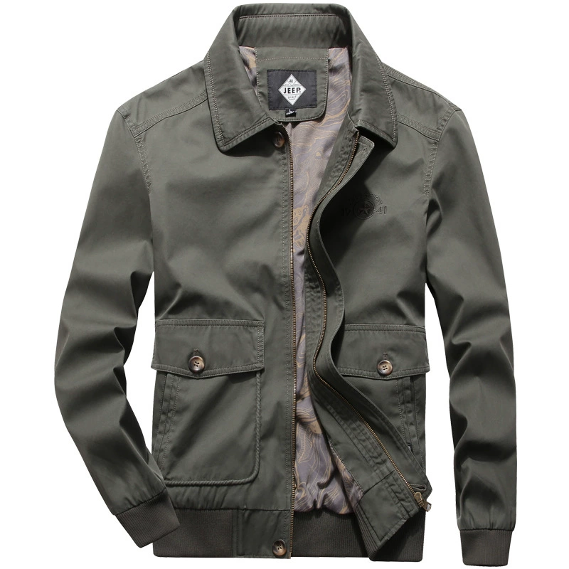 JEEP SPIRIT осенний мужской Молодежный Повседневный Топ с лацканами Мужское пальто больших размеров, куртка с несколькими карманами, 21991