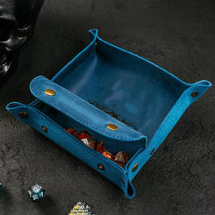 Cross-Border Retro Dice Tray, Convenient Game Dice Storage Tray, Multi-Functional Roll Bag, Creative Deformation Leather Tray