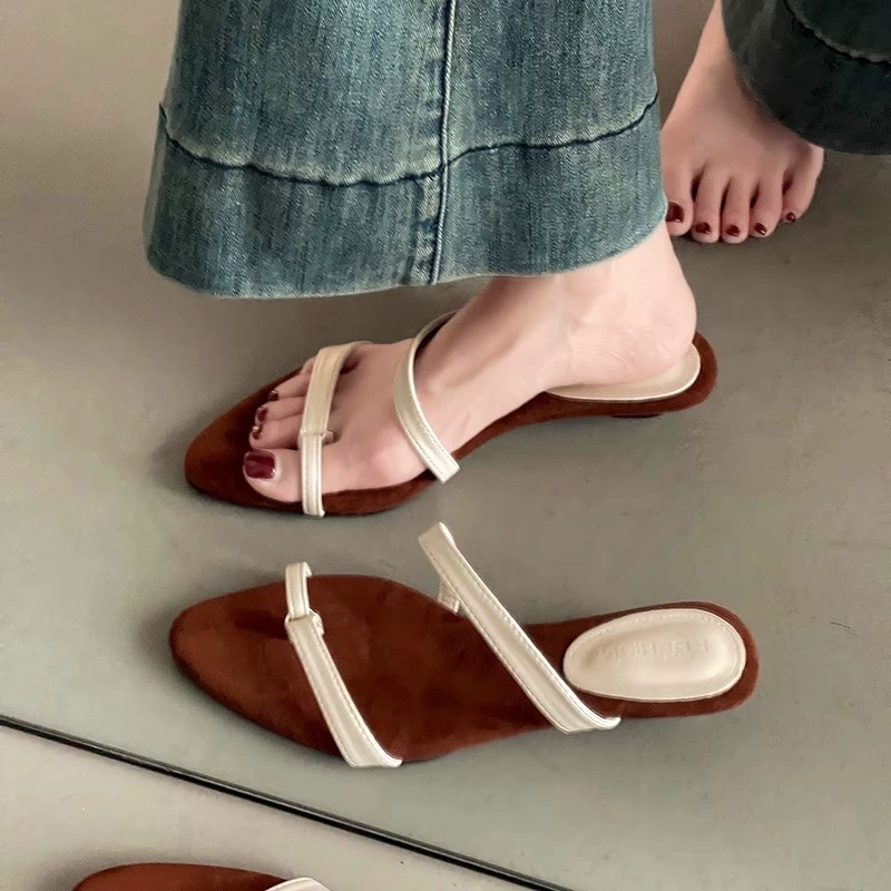Summer slippers, sandals, french style, thin strap