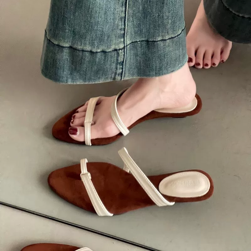 Summer slippers, sandals, french style, thin strap