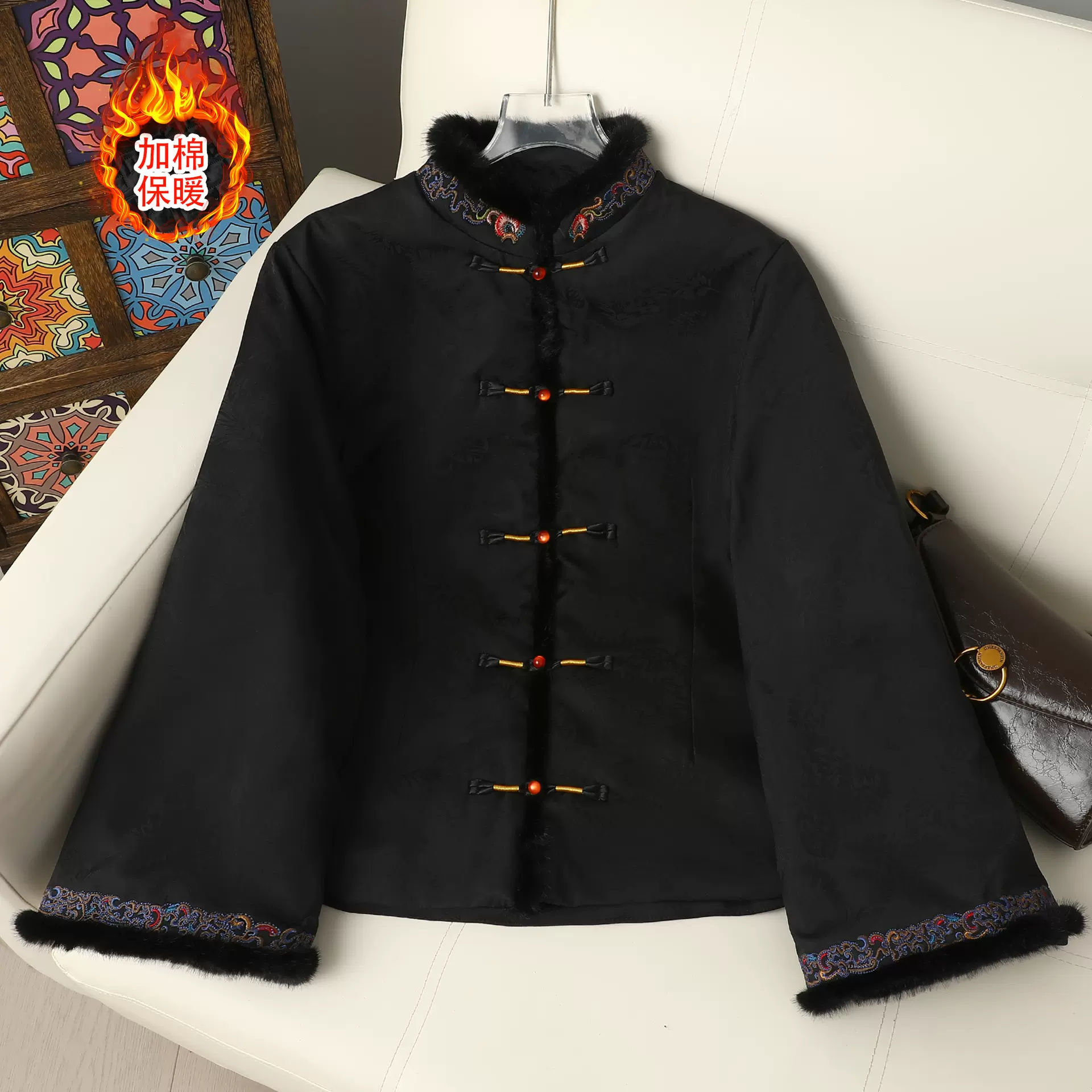 2025新中式国风盘扣外套妈妈装时尚百搭减龄气质复古女式长袖棉衣