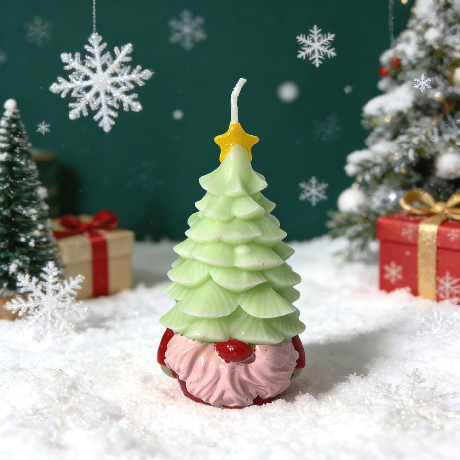 Snemand led lys flammefrit julepynt sikkert_voghion.com