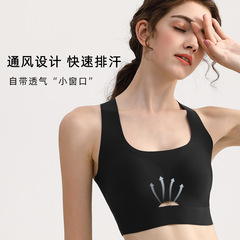 跨境sport bra美背无痕运动内衣女瑜伽健身运动防震聚拢大码文胸