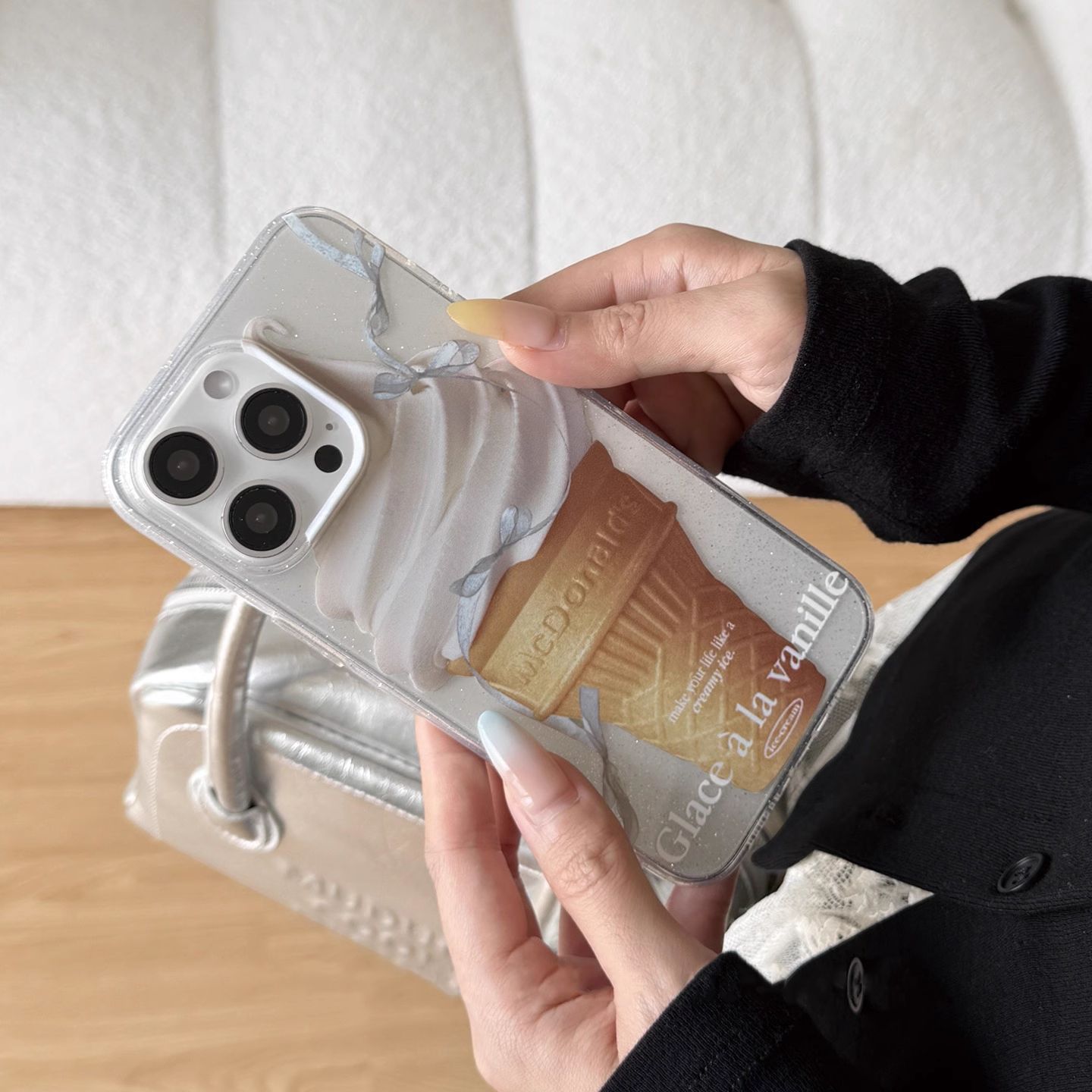 Dessert de verano helado brillo para iPhone16ProMax/15 funda para teléfono móvil Apple 14/13 pareja 16