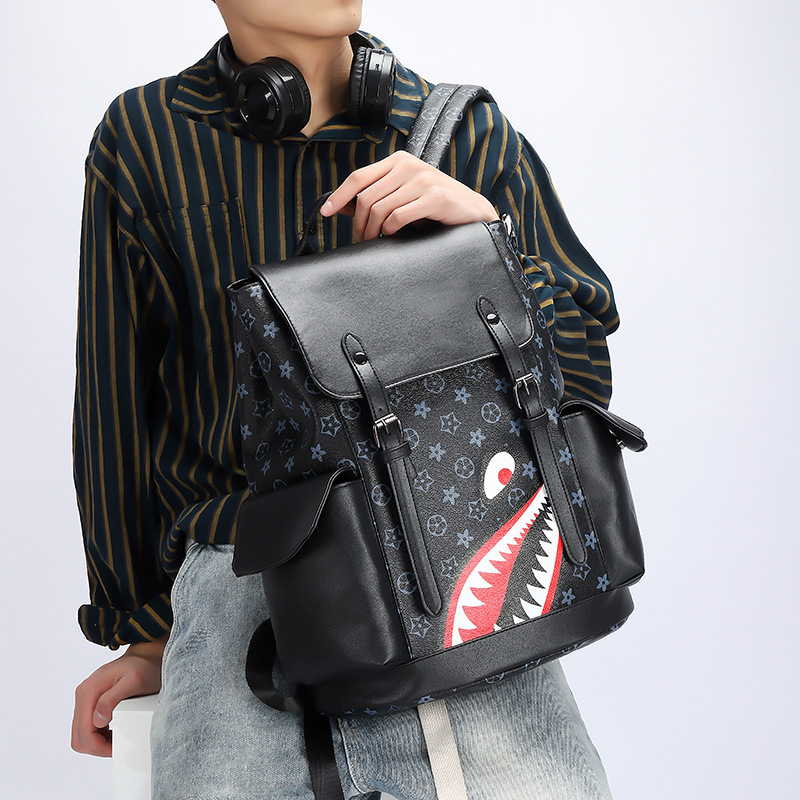 Mochila de hombre presbiteriana de la marca de moda nueva mochila de cuero suave bolsa de computadora de negocios informal de gran capacidad mochila simple hombre