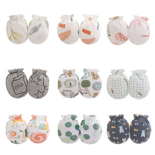 Baby gloves anti-scratch face artifact summer breathable bite thin baby anti-scratch protective gloves bag