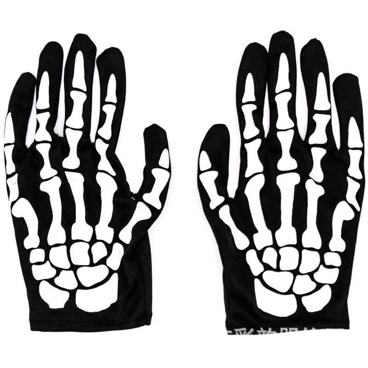Guantes de esqueleto de Halloween guantes de esqueleto de Pascua baile de maquillaje noche de terror fantasma garra fantasma mano fantasma guantes de hombre