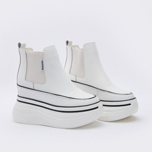 小个子 2025年秋季新款小白鞋女百搭厚底松糕鞋 内增高10cm休闲鞋