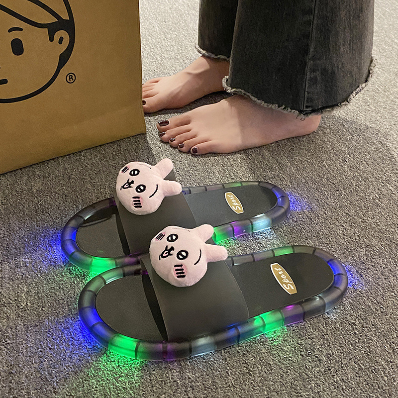 검정색 [핑크 지이카와] 발광 신발