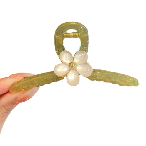 Elegant flower-like fruit jelly color claw clip for women's nape, pineapple-style updo shark clip, high-end large hair clip, Instagram-style hair accessory