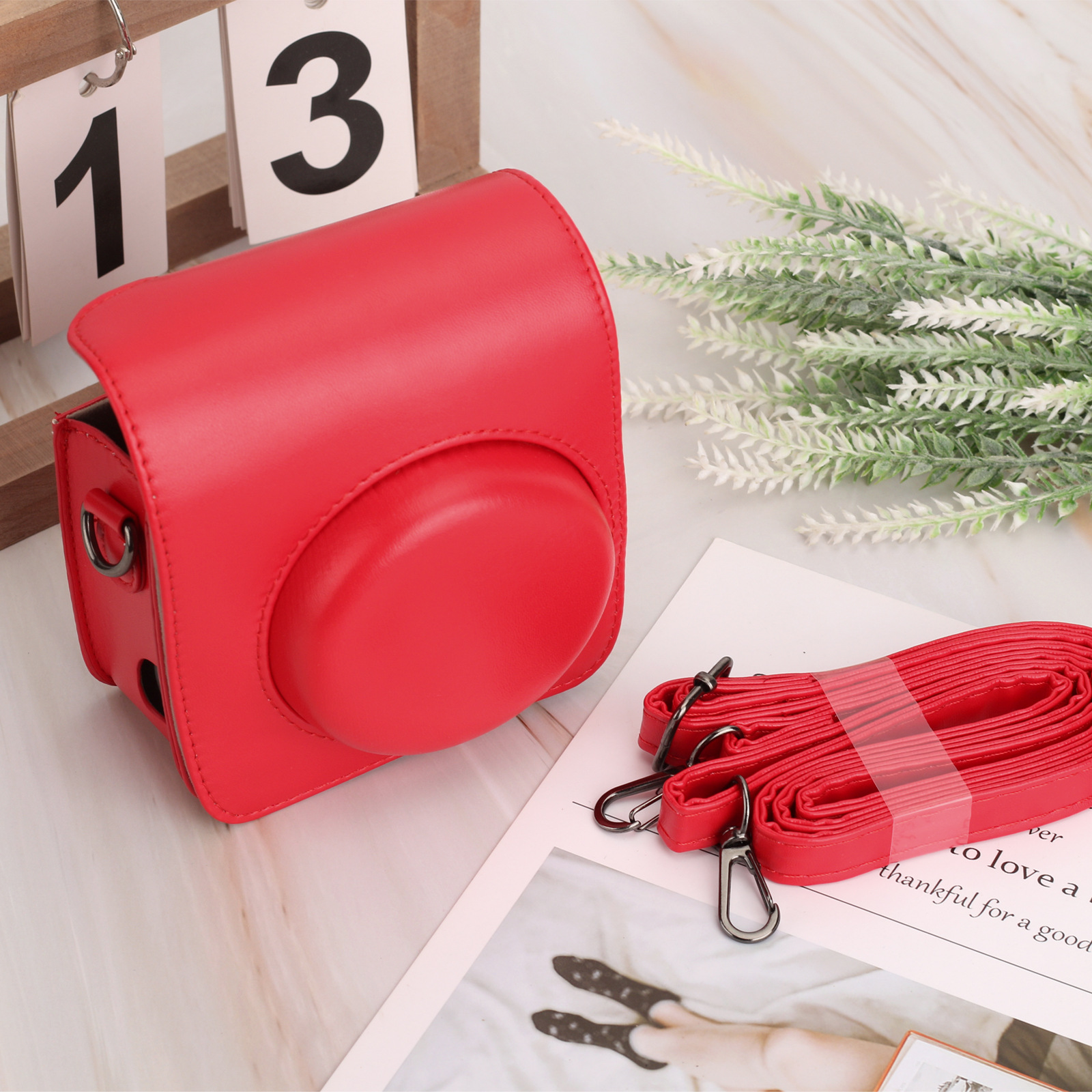 Polaroid mini90 especial bolsa de almacenamiento de cámara de color sólido bolsa de cuero de la pu estilo simple/todo fósforo puede ser un solo hombro/diagonal