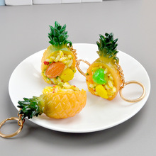 儿童卡通钥匙扣创意菠萝饭微缩食物模型菠萝炒饭钥匙链创意食玩