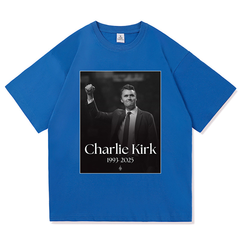 2025外贸新款Charlie Kirk自由T恤时尚男/女原宿美学字母印花T恤|undefined