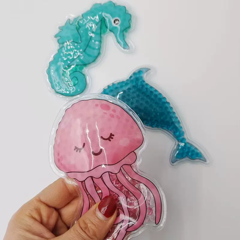 亚马逊热销货源 海洋系列卡通珠珠袋 海马海豚儿童凝胶冰袋