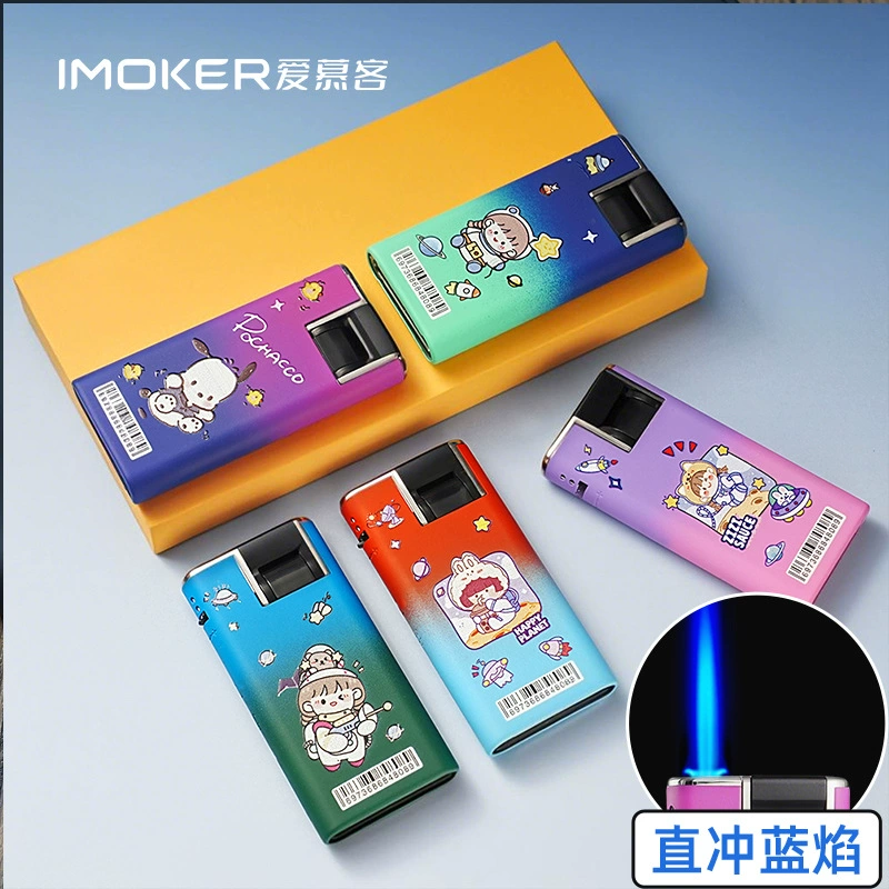 Интернет-красный взрыв мультфильм ветрозащитный прямо зажигалка милый новый синий пламя надувной оптом креативная персонализированная реклама