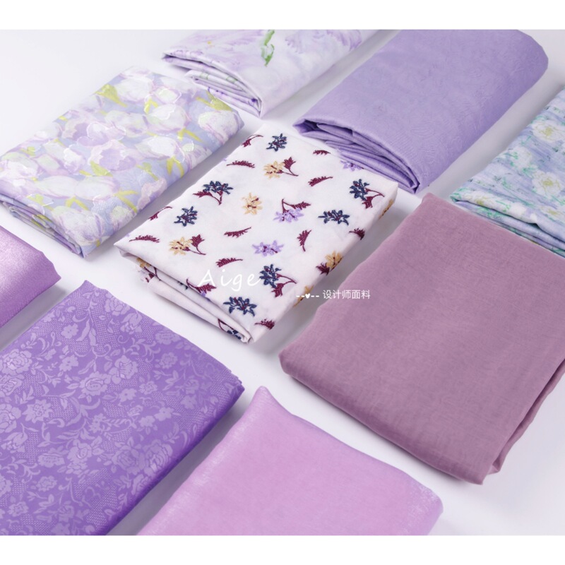 [Spring and Summer Purple Collection] Tie-Dye Printed Silk and Linen Jacquard Fabric, New Chinoiserie Han Dynasty Cheongsam Costume Fabric