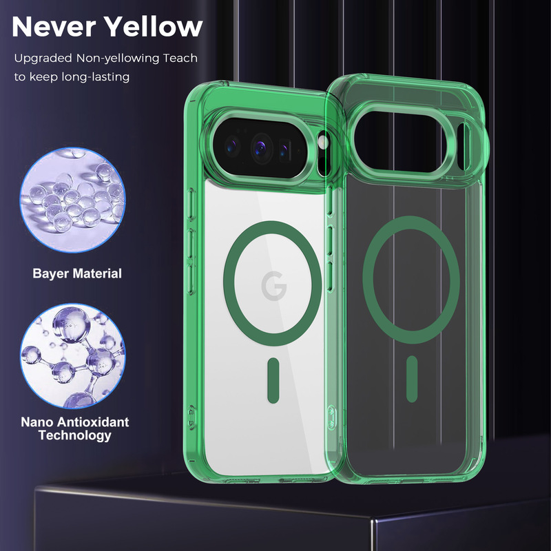 Google Pixel 10 アイスカラー磁気吸着スマホケース ワイヤレス充電対応 Pixel 9a 透明耐衝撃保護ケース|undefined