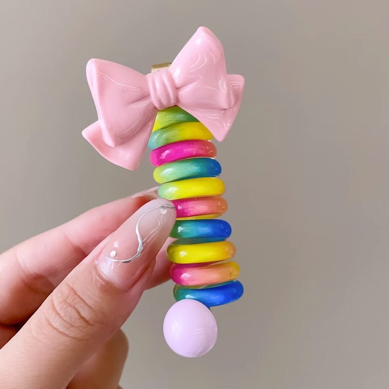 2025 nueva plata brillante cinza plateada cinta de tejido arco perlas línea telefónica anillo de cabello de mujer burbuja trenza cabello de cabello